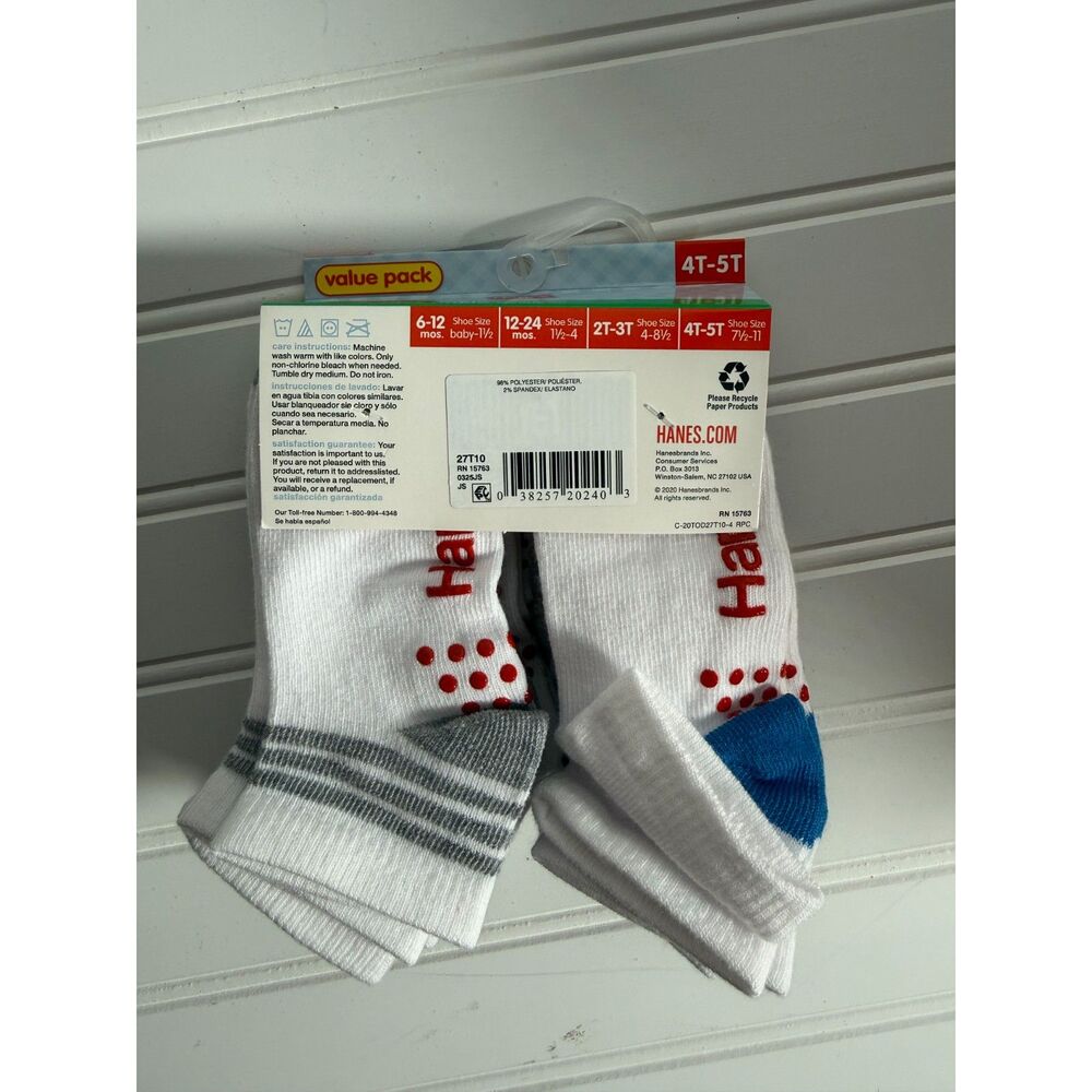 New Hanes Boys Toddler Ankle Socks - Picture 2 of 2